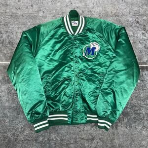 Vintage 80's Dallas Mavericks Chalk Line Bomber Jacket Large